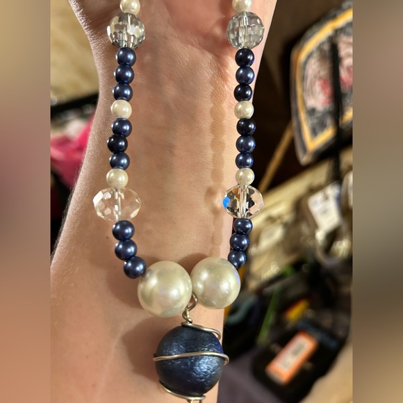 Deep Ocean statement necklace bracelet & earring set - Picture 4 of 4